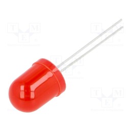 10 pcs : LL-1003VD2D-V1-2B - LED, 10mm, red, 45÷90mcd, 60°, Front: convex, 1.6÷2.6V, No.of term: 2