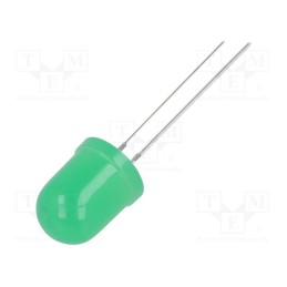 10 pcs : OSG8NUA1K4A - LED, 10mm, yellow green, 20÷30mcd, 180°, Front: convex, 1.8÷2.6V