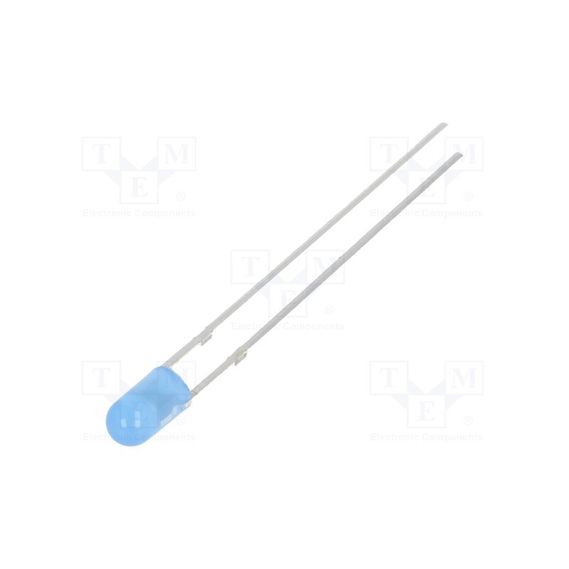 10 pcs : OSB5YU3E34B - LED, 3mm, blue, 220÷330mcd, 30°, Front: convex, 2.8÷3.6V