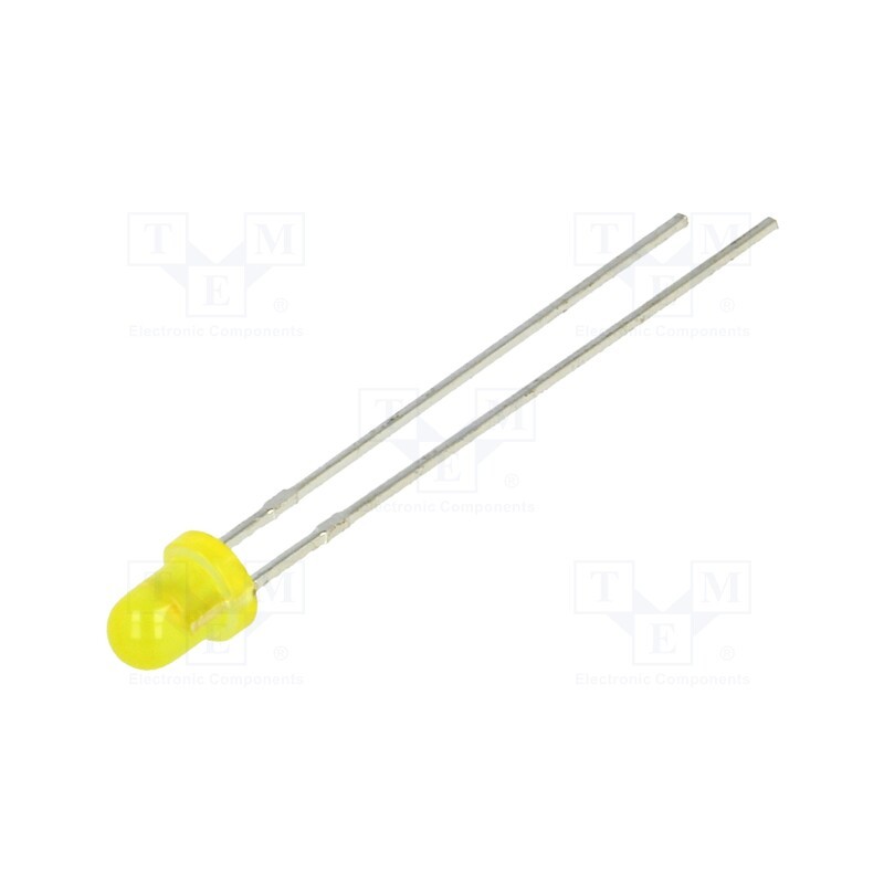 10 pcs : LL-304YD2E - LED, 3mm, yellow, 10÷12mcd, 40°, Front: convex, 1.7÷2.8V