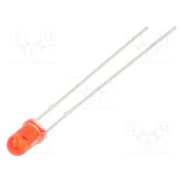10 pcs : OSR6LW3133A - LED, 3mm, red, 220mcd, 30°, Front: convex, 1.8÷2.4V, No.of term: 2