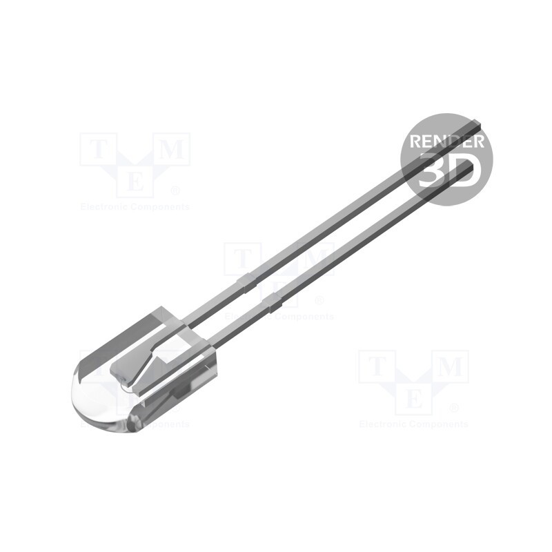 10 pcs : OSR5JA7WA1B - LED, 5mm, red, 330÷500mcd, 100°, Front: convex, 1.8÷2.6V