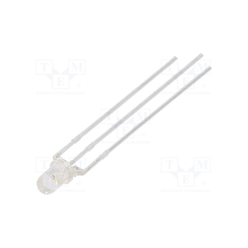 10 pcs : 309VBC2E-C-2B-B41B - LED, 3mm, red/blue, 30°, Front: convex, 1.6÷2.4/2.6÷3.4V