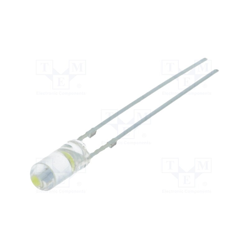 10 pcs : OSW5YK39B1B - LED, 3mm, white cold, 1120÷1560mcd, 110°, Front: flat, 2.8÷3.6V