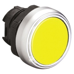 1 pcs - Lovato Platinum Series Yellow Spring Return Push Button Head, 22mm Cutout, IP66, IP67, IP69K