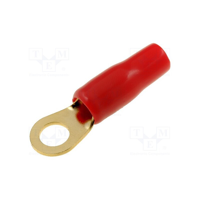 10 pcs : 30.4700-05 - Terminal: ring, M6, 10mm2, gold-plated, insulated, red