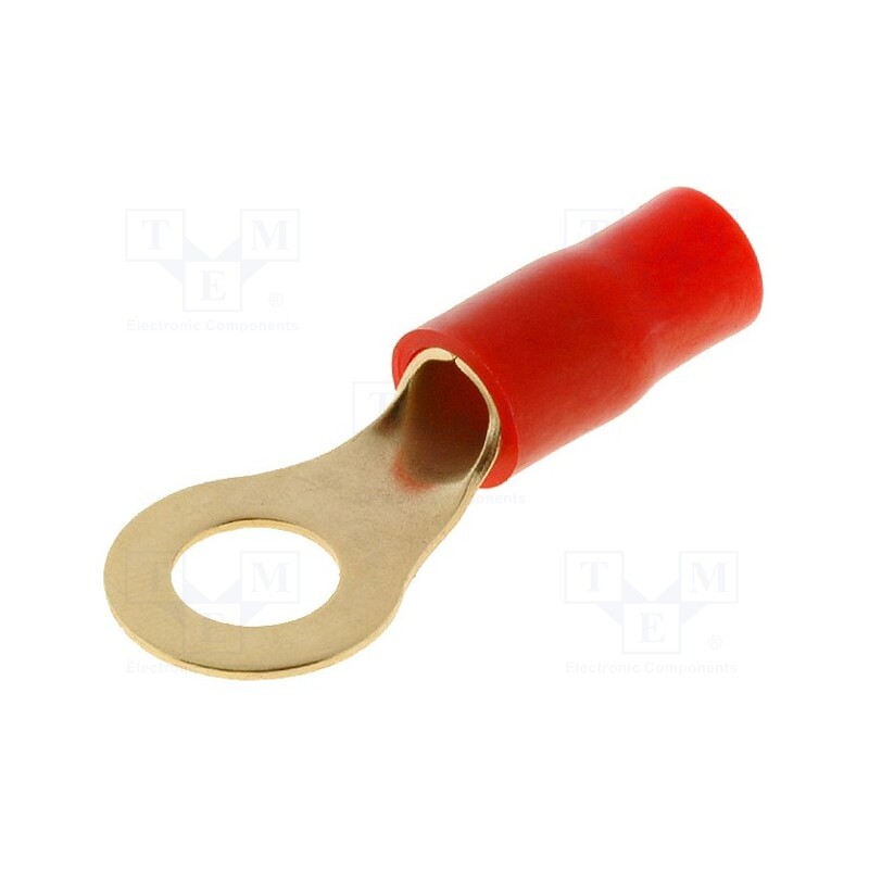 10 pcs : 30.4700-12 - Terminal: ring, M8, 10mm2, gold-plated, insulated, red