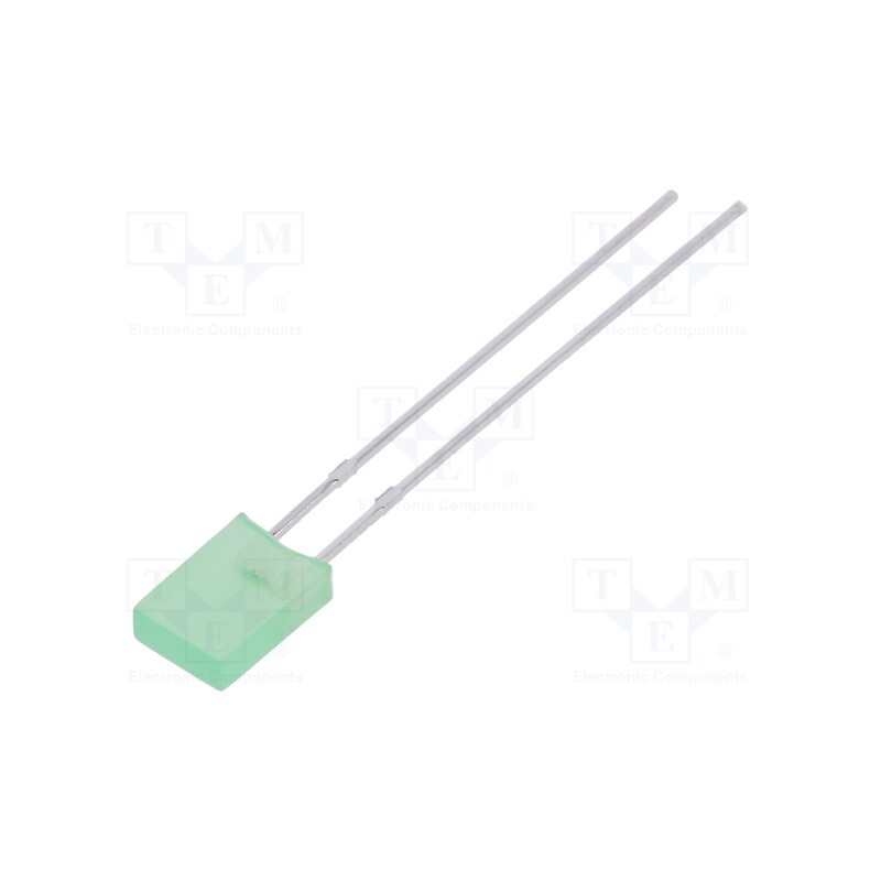 10 pcs : LL-253GD1F-1B - LED, rectangular, 5x2x7.15mm, yellow green, 13÷30mcd, 130°, 20mA