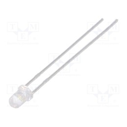 10 pcs : LL-304WC2E-W2-2AE - LED, 3mm, white cold, 1600÷2500mcd, 40°, Front: convex, 3.5÷4V
