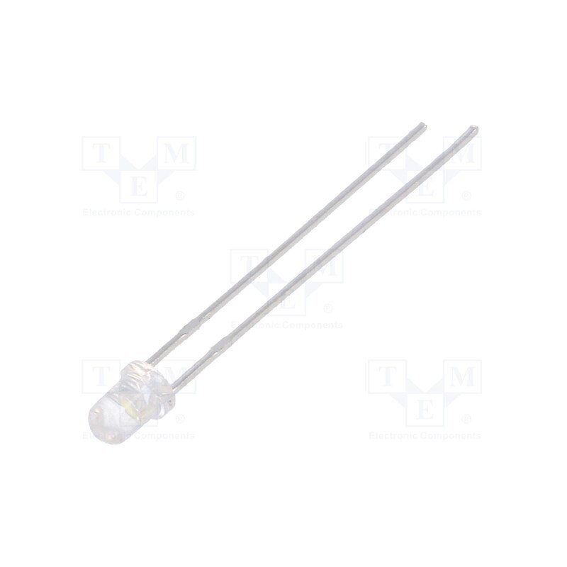 10 pcs : LL-304WC2E-W2-2AE - LED, 3mm, white cold, 1600÷2500mcd, 40°, Front: convex, 3.5÷4V