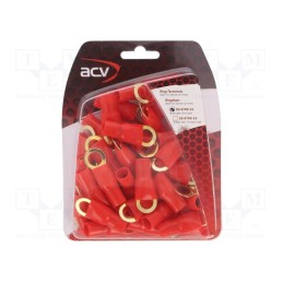 10 pcs : 30.4700-52 - Terminal: ring, M10, 20mm2, gold-plated, insulated, red