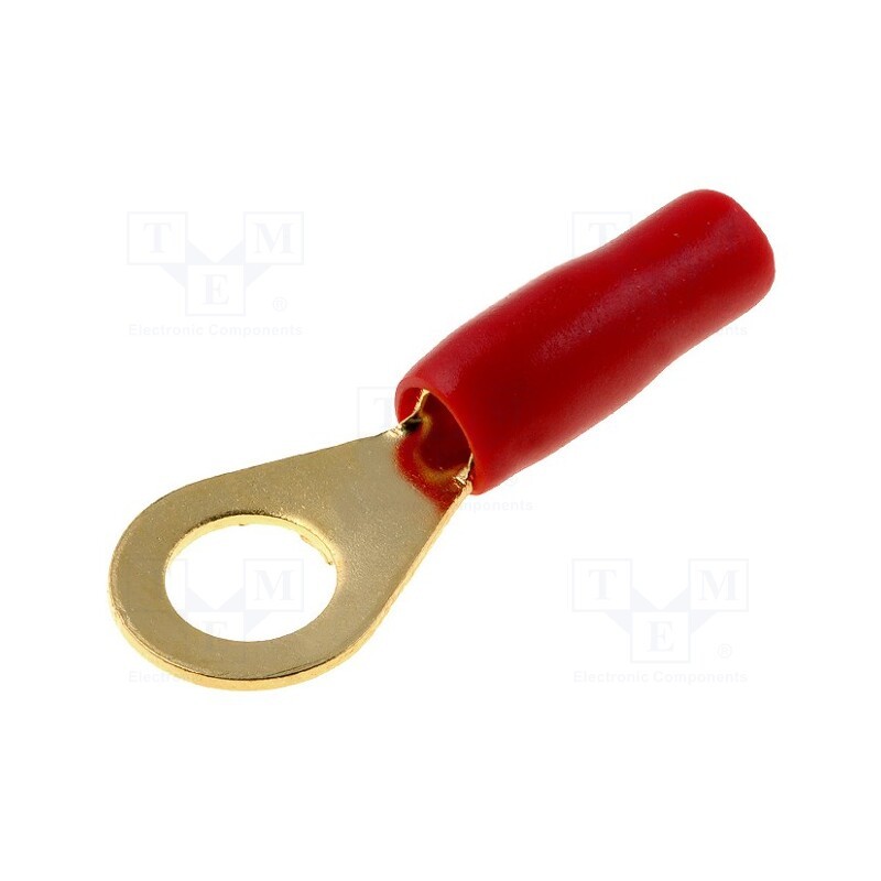 10 pcs : 30.4700-46 - Terminal: ring, M8, 6mm2, gold-plated, insulated, red