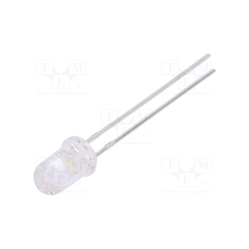 10 pcs : LL-504WC2E-W2-3PC - LED, 5mm, white cold, 14000÷23000mcd, 15°, Front: convex, 2.6÷3.6V