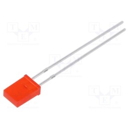 10 pcs : N0R64L60 - LED, rectangular, 2.6x5mm, red, 100÷135(typ)-180mcd, 120°, 20mA