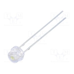 10 pcs : FYL-48D4UWC1A - LED, 4.8mm, white cold, 1800÷2300mcd, 110°, Front: convex, 2.8÷3.4V
