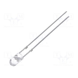 10 pcs : OSR5RU3E31B - LED, 3mm, red, 1120÷1560mcd, 30°, Front: convex, No.of term: 2