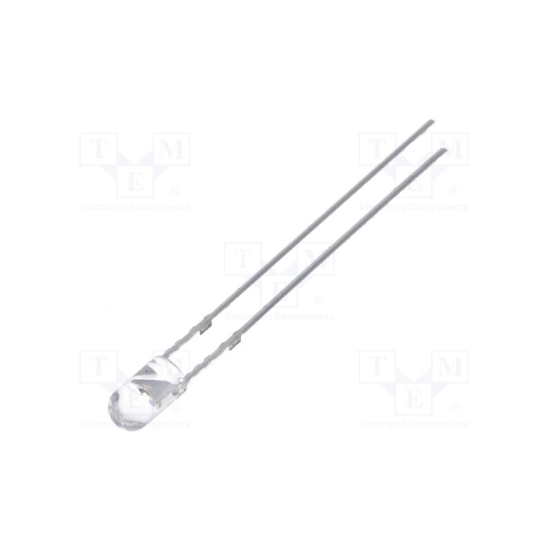 10 pcs : OSR5RU3E31B - LED, 3mm, red, 1120÷1560mcd, 30°, Front: convex, No.of term: 2