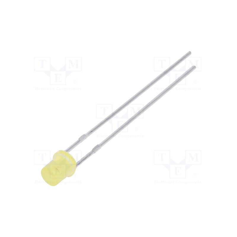 10 pcs : LL-304YD1X-1B - LED, 3mm, yellow, 45÷90mcd, 130°, Front: flat, 1.6÷2.4V, cylindrical