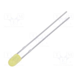 10 pcs : LL-304YD2P-1B - LED, 3mm, yellow, 90÷160mcd, 80°, Front: convex, 1.6÷2.4V