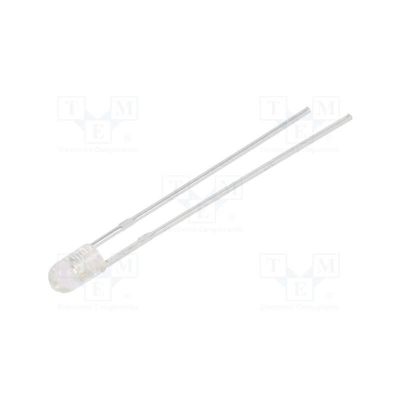 10 pcs : 304YC2J-2BD - LED, 3mm, yellow, 1000mcd, 30°, Front: convex, 1.6÷2.4V