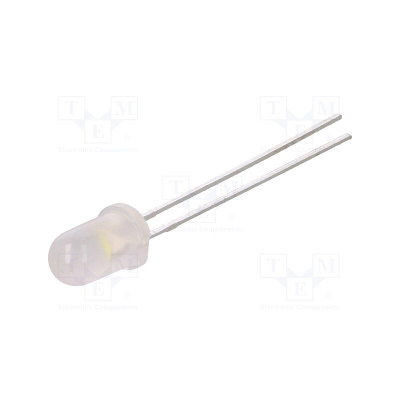 10 pcs : LL-504WM2E-W2-1N - LED, 5mm, white cold, 2000÷4000mcd, 50°, Front: convex, 2.8÷4V