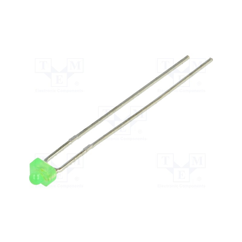 10 pcs : LL-204GD2A-1A - LED, 1.8mm, green, 2.2÷2.6mcd, 55°, Front: convex, 2.1÷2.8V