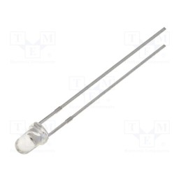 10 pcs : LUE30243/A-01 - LED, 3mm, red, 2200÷4200mcd, 15°, Front: convex, No.of term: 2
