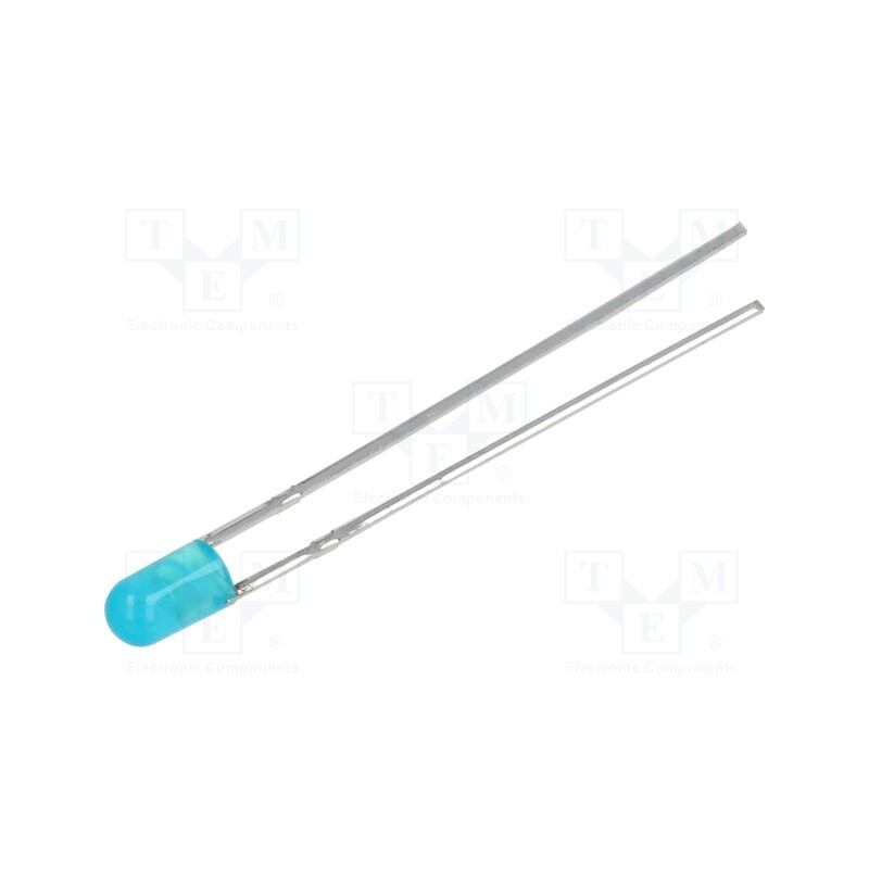 10 pcs : 304BD2J-B4-2B - LED, 3mm, blue, 1000mcd, 60°, Front: convex, 1.6÷2.4V, No.of term: 2