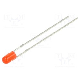 10 pcs : 304VD2J-1B - LED, 3mm, red, 600mcd, 60°, Front: convex, 1.6÷2.4V, No.of term: 2