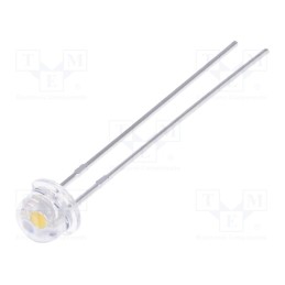 10 pcs : LL-484WC1F-W6-3P - LED, 4.8mm, white warm, 1300÷2200mcd, 90°, Front: convex, 2.6÷3.6V