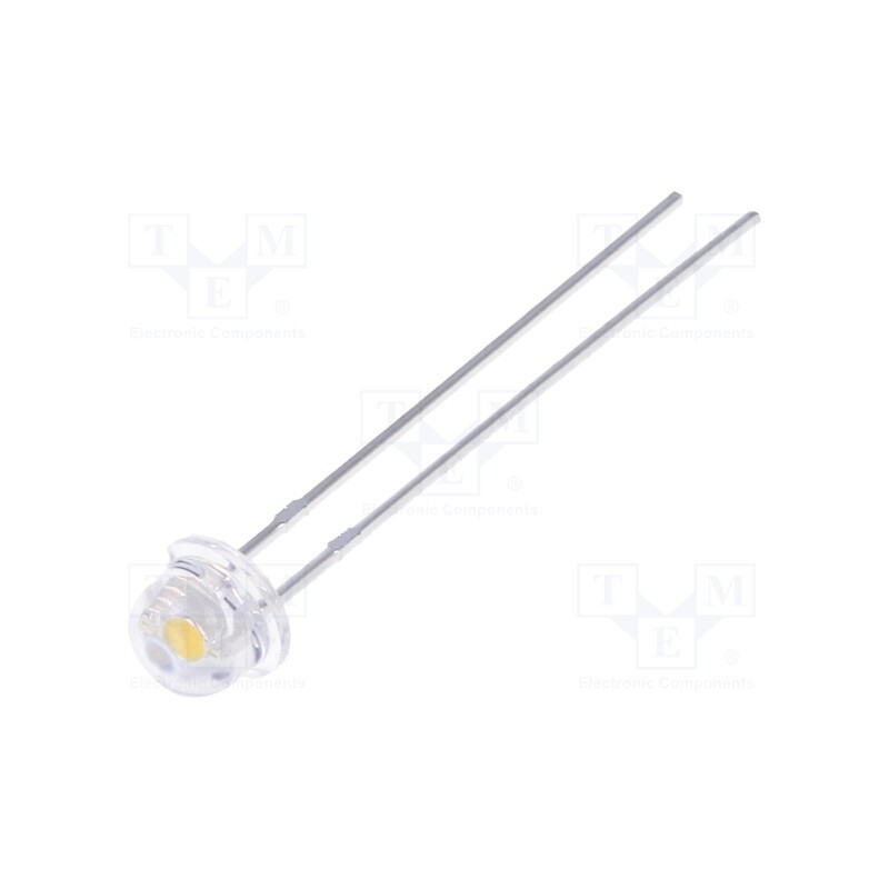 10 pcs : LL-484WC1F-W6-3P - LED, 4.8mm, white warm, 1300÷2200mcd, 90°, Front: convex, 2.6÷3.6V