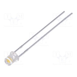 10 pcs : LL-304WC1X-W6-3P - LED, 3mm, white warm, 780÷1300mcd, 100°, Front: flat, 2.6÷3.6V