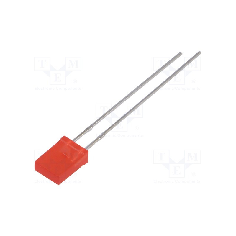10 pcs : LL-253VD1G-1B - LED, rectangular, 5x2x7.05mm, red, 45÷90mcd, 130°, Front: flat, 20mA