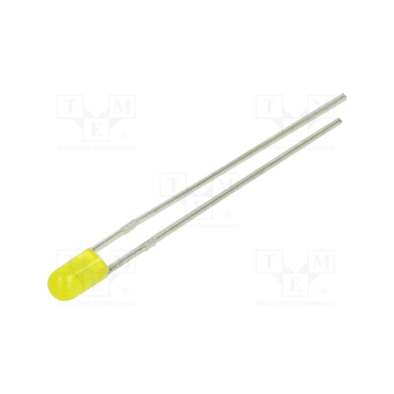 10 pcs : 304YD2J-1B - LED, 3mm, yellow, 270mcd, 60°, Front: convex, 1.6÷2.4V, No.of term: 2