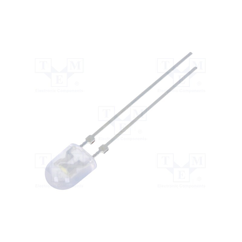 10 pcs : FYL-5464UWW1C-S2 - LED, oval, 5x4mm, white cold, 3500mcd, 80/40°, Front: convex, 20mA