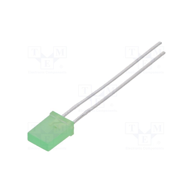 10 pcs : LL-254GD1E-1A - LED, rectangular, 5x2mm, green, 10÷15mcd, 146°, Front: flat, 20mA