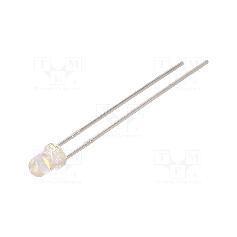 10 pcs : LL-304WC2E-W2-3TC - LED, 3mm, white cold, 10000÷12000mcd, 20°, Front: convex, 3.5÷4V