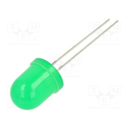 10 pcs : 1003GD2R-1B - LED, 10mm, yellow green, 45mcd, 60°, Front: convex, 1.6÷2.4V