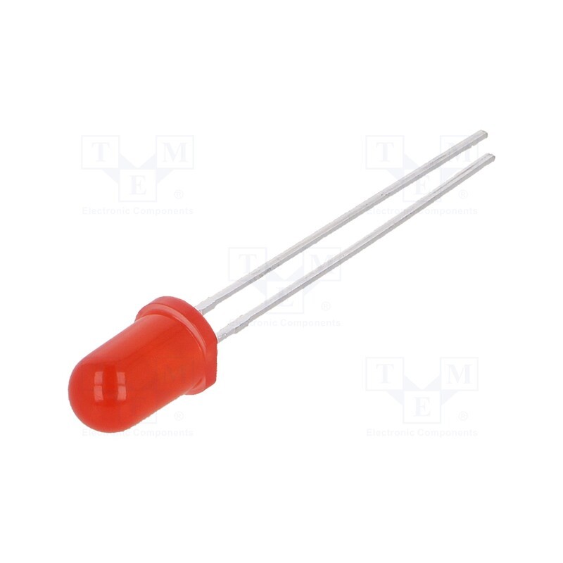 10 pcs : LL-503VD2E-V1-1A - LED, 5mm, red, 140÷250mcd, 60°, Front: convex, 1.6÷2.6V