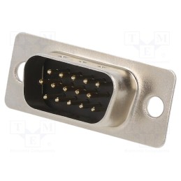 10 pcs : 10090769-P154ALF - D-Sub, PIN: 15, plug, male, for panel mounting, straight, soldering