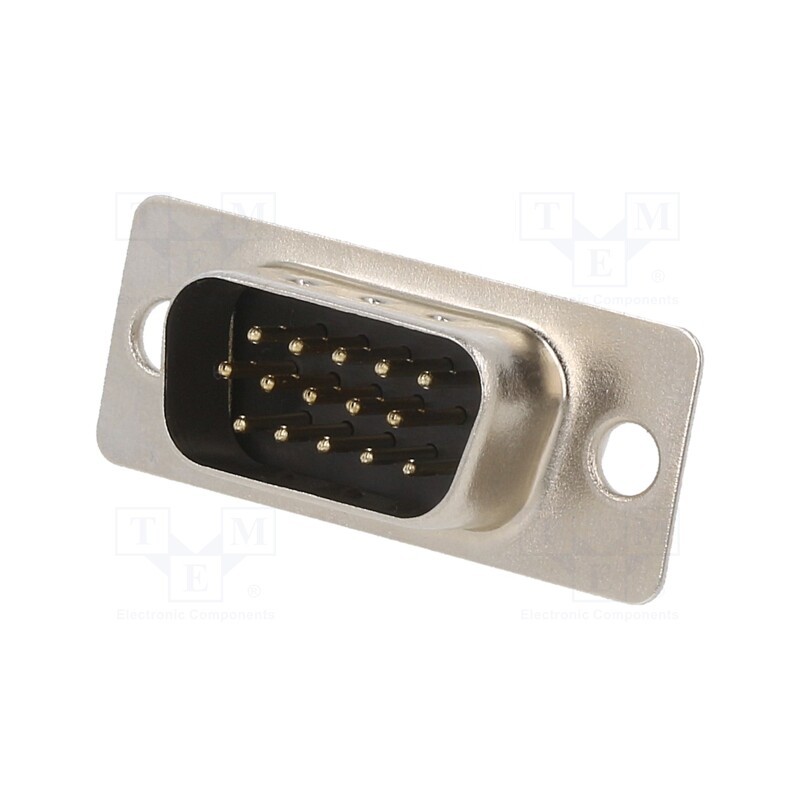 10 pcs : 10090769-P154ALF - D-Sub, PIN: 15, plug, male, for panel mounting, straight, soldering