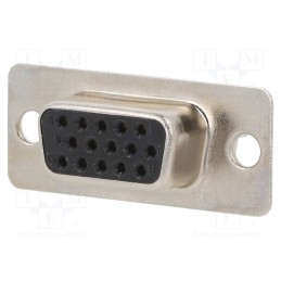 10 pcs : 10090770-S154ALF - D-Sub, PIN: 15, socket, female, for panel mounting, straight, 5A