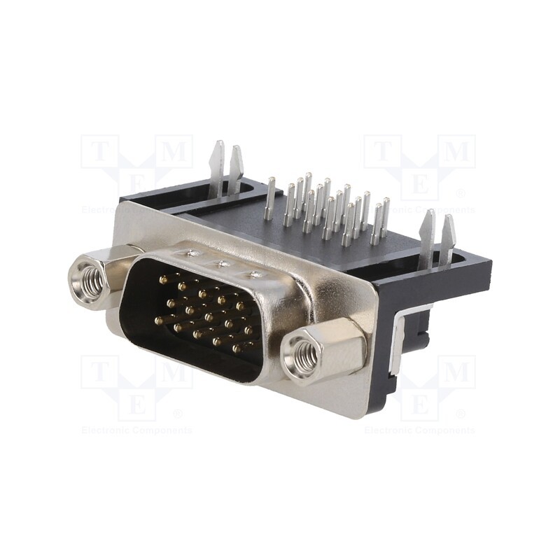 10 pcs : 10090926-P154VLF - D-Sub, PIN: 15, socket, male, on PCBs, angled 90°, THT, 2.5A
