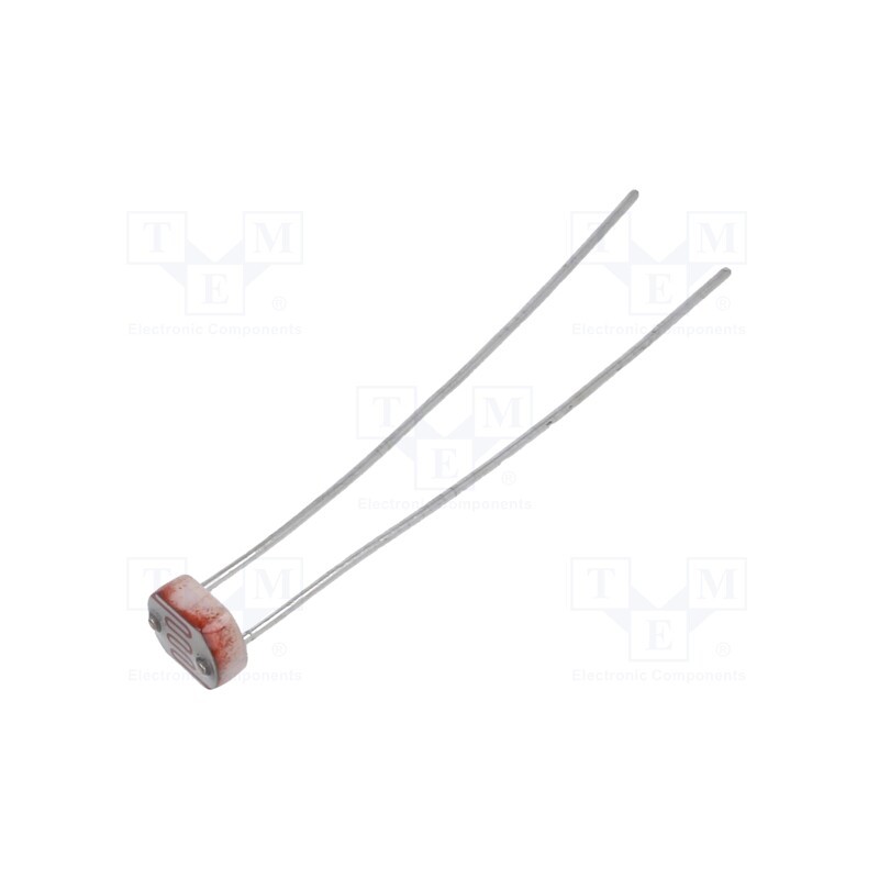10 pcs : 02-LDR1 - Photoresistor, 100mW, 50÷100kΩ, 540nm, THT, ØLED: 5mm, 150VDC