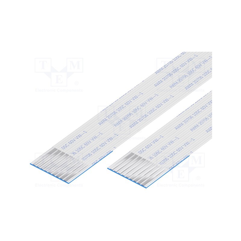 10 pcs : 10-09-A-0101-C-4-08-4-T - FFC cable, Cores: 9, Cable ph: 1mm, contacts on the same side