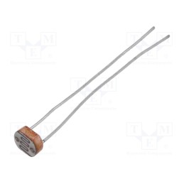 10 pcs : 02-LDR2 - Photoresistor, 90mW, 5÷10kΩ, 540nm, THT, ØLED: 5mm, 150VDC