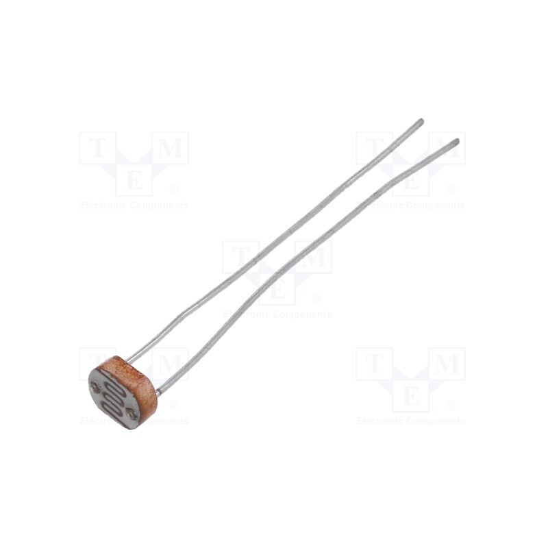 10 pcs : 02-LDR2 - Photoresistor, 90mW, 5÷10kΩ, 540nm, THT, ØLED: 5mm, 150VDC
