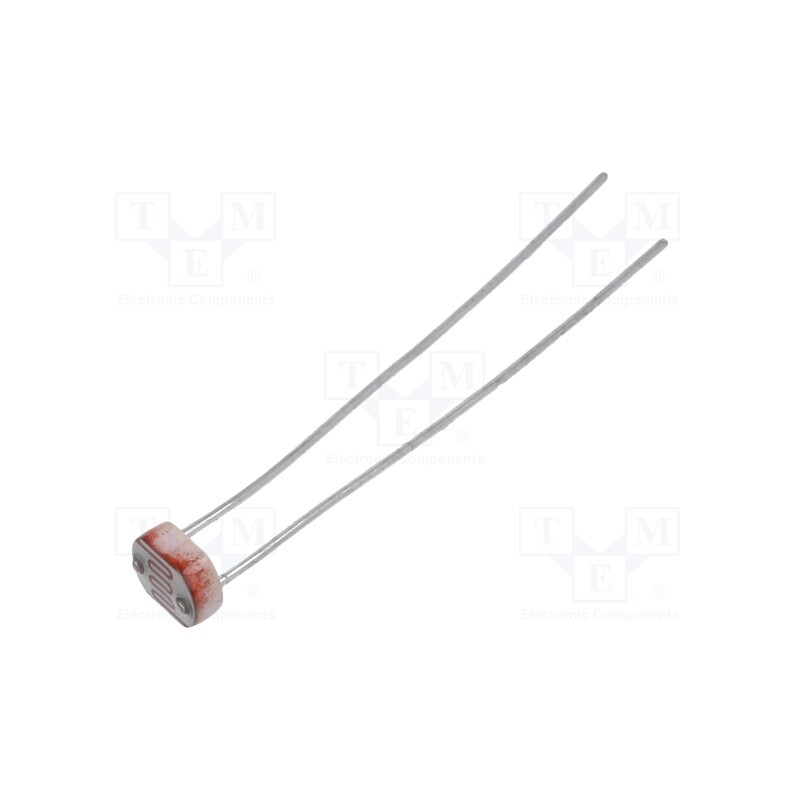 10 pcs : 02-LDR3 - Photoresistor, 100mW, 100÷200kΩ, 540nm, THT, ØLED: 5mm, 150VDC