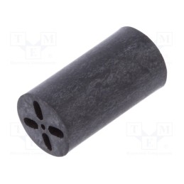 20 pcs : 8922 - Spacer sleeve, LED, Øout: 6.5mm, ØLED: 5mm, L: 12.7mm, black, UL94V-0