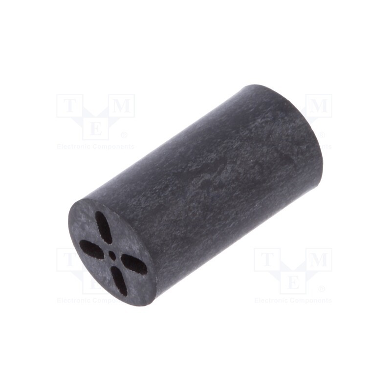 20 pcs : 8922 - Spacer sleeve, LED, Øout: 6.5mm, ØLED: 5mm, L: 12.7mm, black, UL94V-0